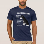 Black And Silver Schnauzer T-shirt at Zazzle