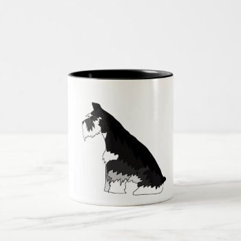 Black And Silver Schnauzer Two-tone Coffee Mug by SocialSchnauzer at Zazzle