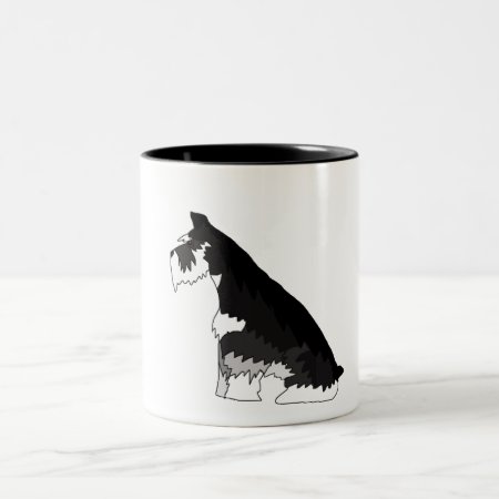 Black And Silver Schnauzer Two-tone Coffee Mug