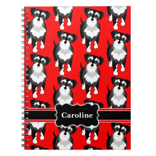 Black and Silver Schnauzers Christmas Notebook