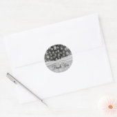 Black and Silver Snowflakes Thank You Sticker (Envelope)