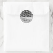 Black and Silver Snowflakes Thank You Sticker (Bag)