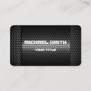 Black and Silver Stainless Steel Metal Hole Business Card