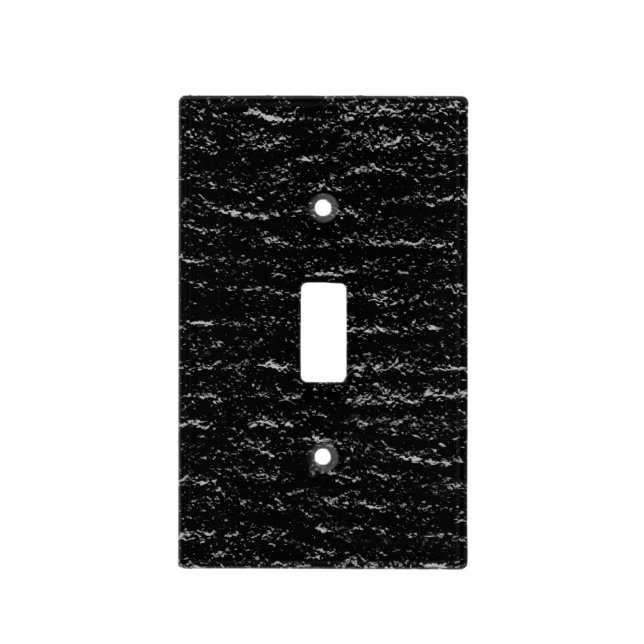 Black and Silver Stone Light Switch Cover (Front)
