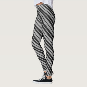 Black and silver stripe dress leggings
