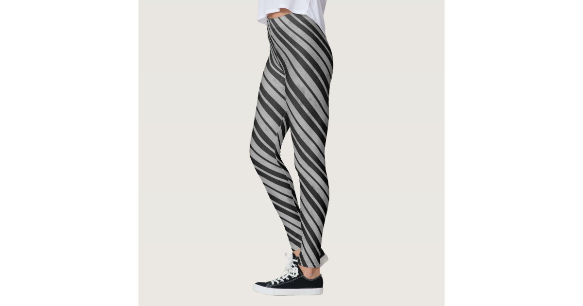 Black & Grey Pinstripe Leggings | Zazzle