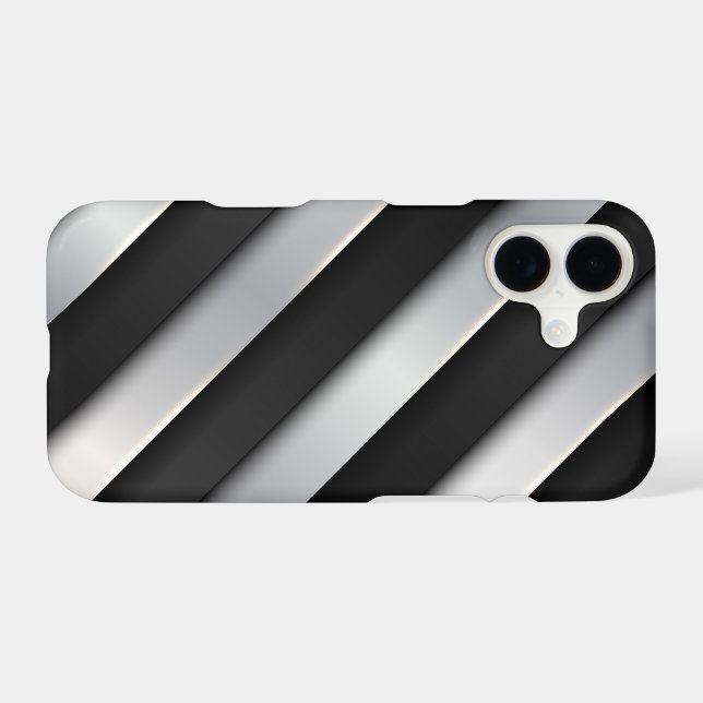 Black And Silver Striped  Case-Mate iPhone Case (Back (Horizontal))