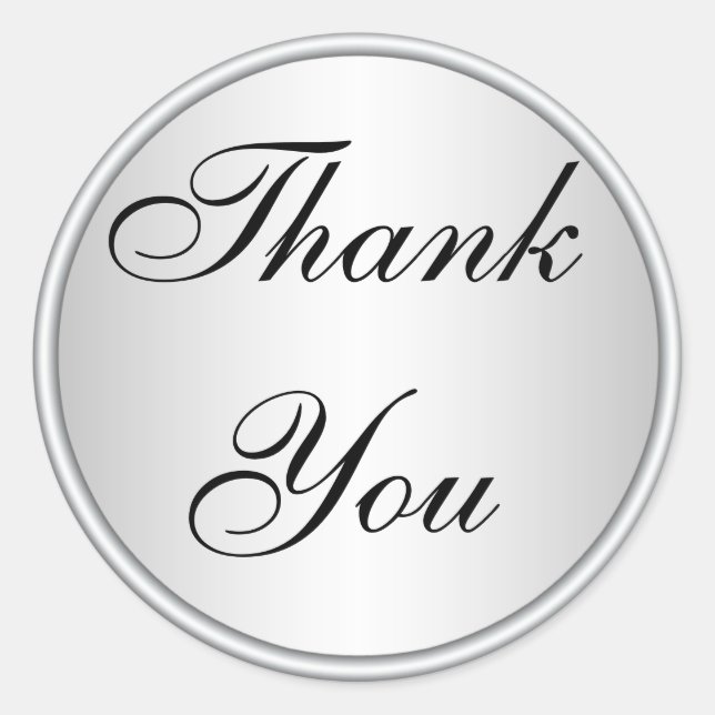 Black and Silver Thank You Envelope Seal (Front)
