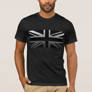 Black and Silver Union Jack Flag Men's T-Shirt
