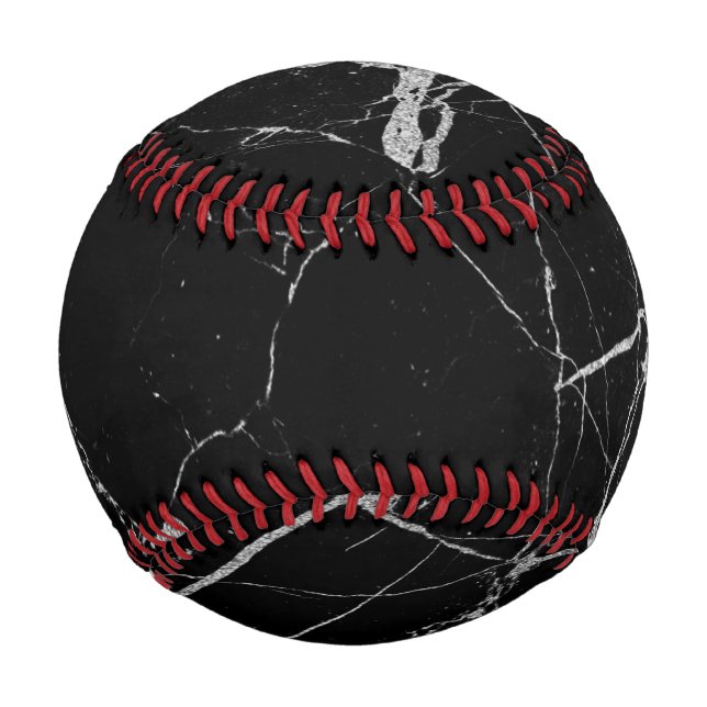Black and Silver Vein Marble Baseball (Front)