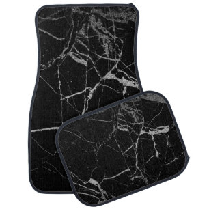 Black and Silver Vein Marble Car Floor Mat