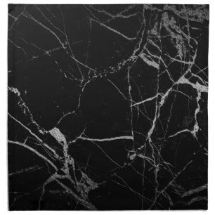 Black and Silver Vein Marble Cloth Napkin