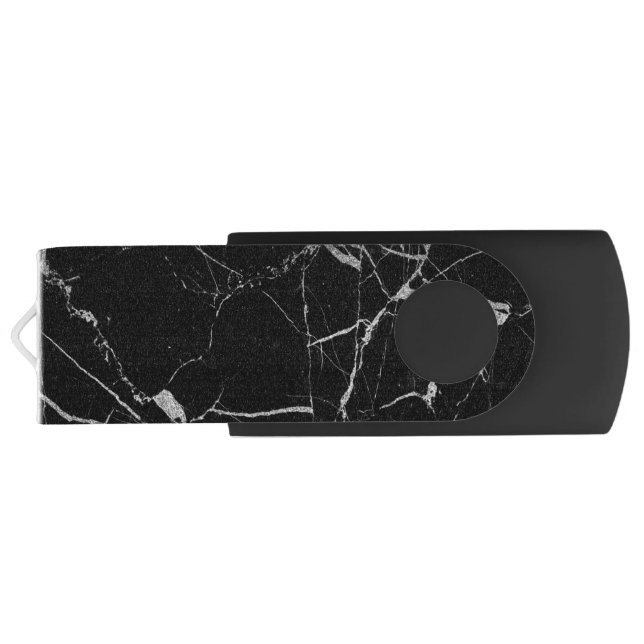 Black and Silver Vein Marble Flash Drive (Back)