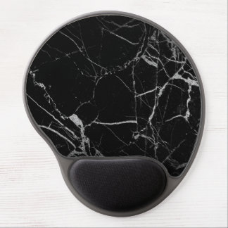 Black and Silver Vein Marble Gel Mouse Pad