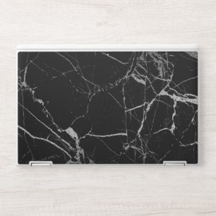 Black and Silver Vein Marble HP Laptop Skin