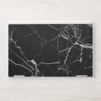 Black and Silver Vein Marble HP Laptop Skin