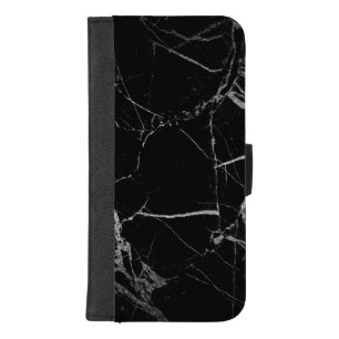 Black and Silver Vein Marble iPhone 8/7 Plus Wallet Case