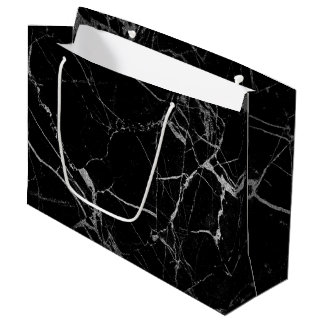 Black and Silver Vein Marble Large Gift Bag