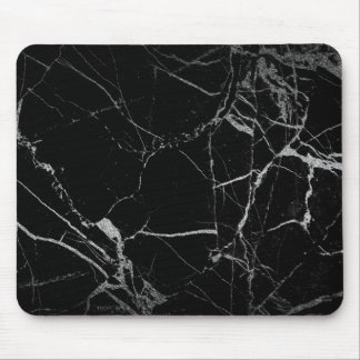 Black and Silver Vein Marble Mouse Pad