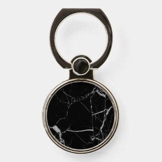 Black and Silver Vein Marble Phone Ring Stand