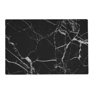 Black and Silver Vein Marble Placemat
