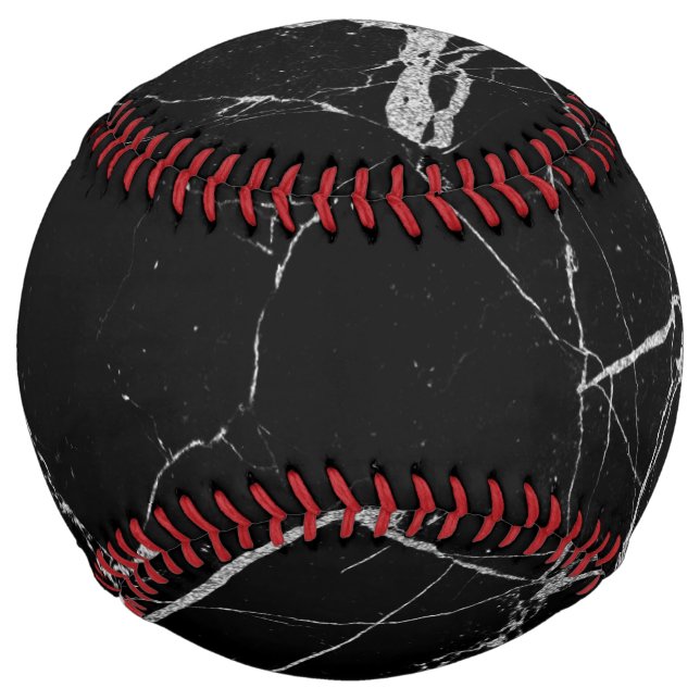 Black and Silver Vein Marble Softball (Front)