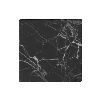 Black and Silver Vein Marble Stone Magnet