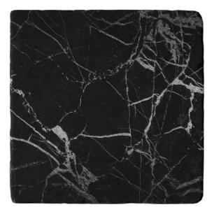Black and Silver Vein Marble Trivet