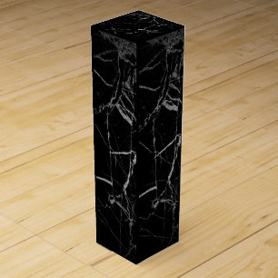 Black and Silver Vein Marble Wine Box
