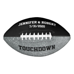 Black and Silver Wedding Custom Football