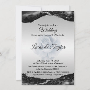 Black and Silver Wedding Invitation