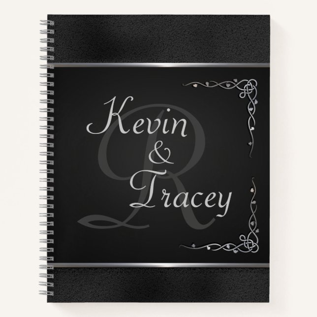 Black and Silver Wedding Notebook (Front)