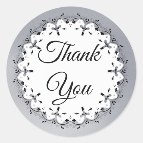 Black and SilverThank You Stickers