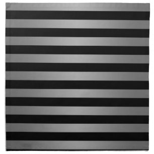 Black and Silvery Grey Stripes Pattern Napkin
