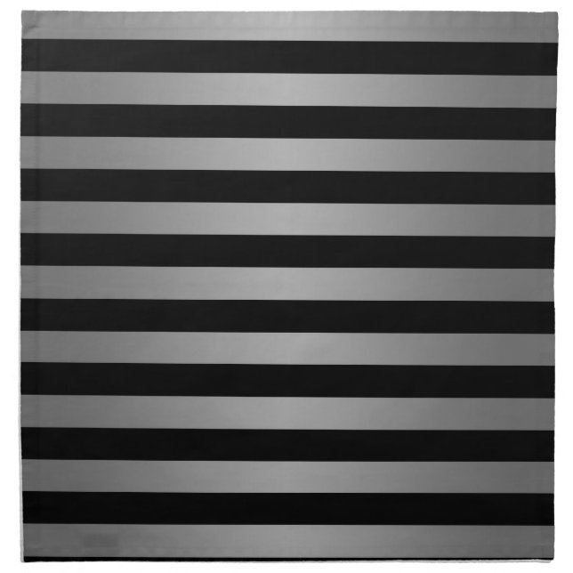 Black and Silvery Grey Stripes Pattern Napkin (Front)
