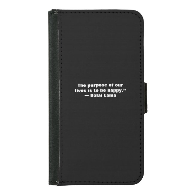 Black And small Quotes text Samsung Galaxy Wallet Case (Front)