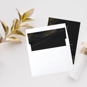 Black and Sparkly Gold Envelope Liner