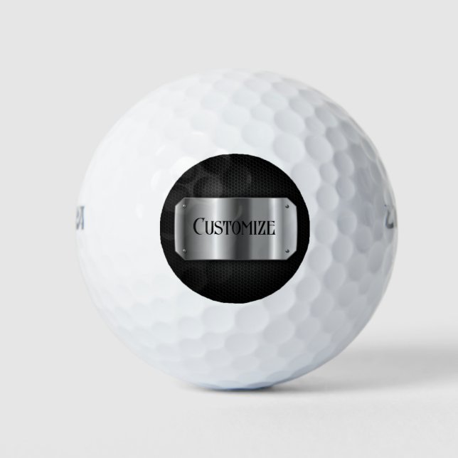 Black And Steel Golf Balls (Front)