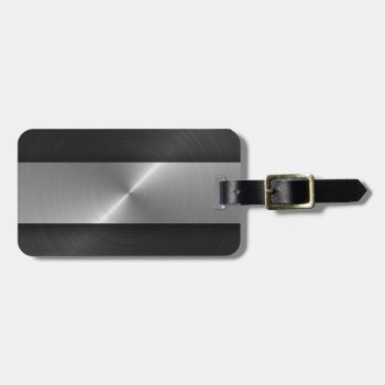 Black And Steel Luggage Tag by unique_cases at Zazzle