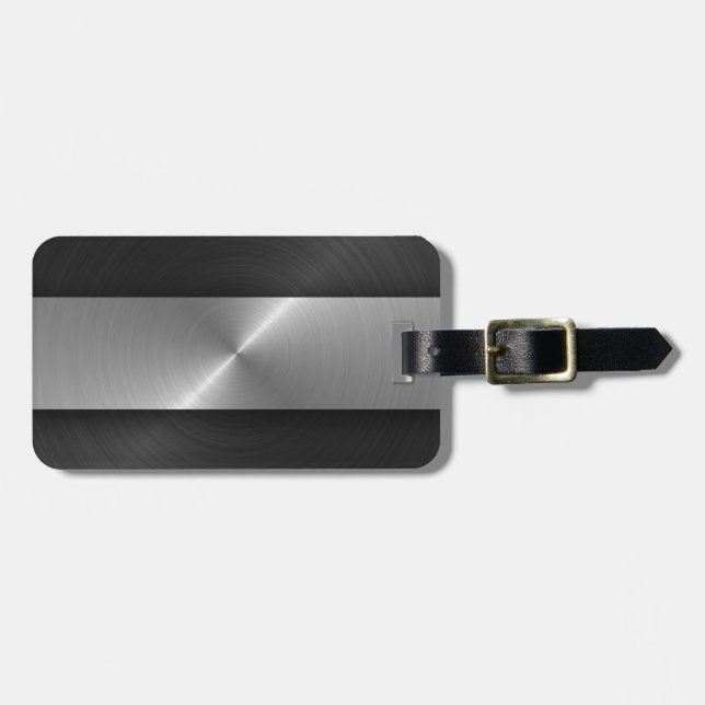 Black And Steel Luggage Tag (Front Horizontal)