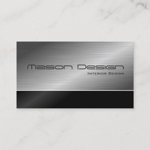 Customizable Black and Steel Modern Design Business Card