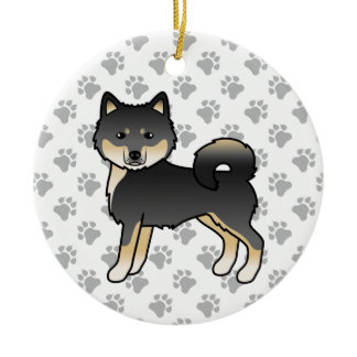 Black And Tan Alaskan Malamute Cute Cartoon Dog Ceramic Ornament