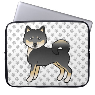 Black And Tan Alaskan Malamute Cute Cartoon Dog Laptop Sleeve