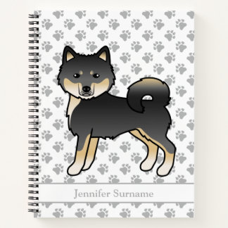 Black And Tan Alaskan Malamute Dog &amp; Custom Text Notebook