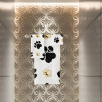 Black and tan canine dog paw print white