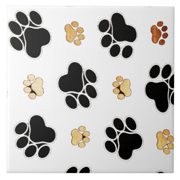 Dog shop paw tile