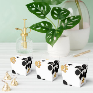Black and tan canine dog paw print white favor boxes