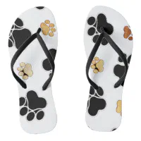 Dog print flip top flops