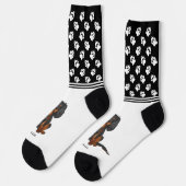 Black And Tan Cavalier Dog With Name And Paws Socks (Left)