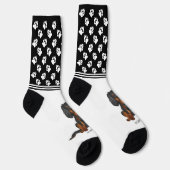 Black And Tan Cavalier Dog With Name And Paws Socks (Right)